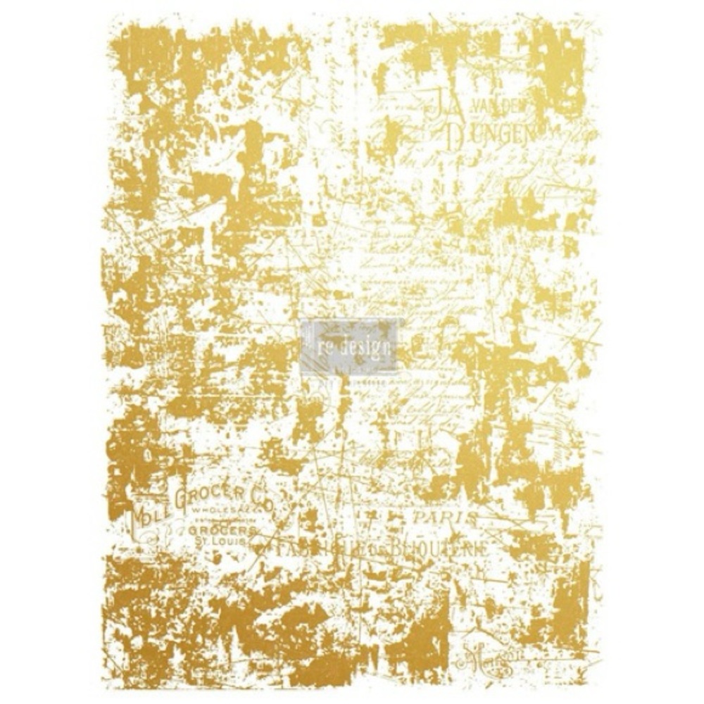 Redesign Decor Transfer | GILDED DISTRESSED WALL | Rare (Retired) | 17” x 23”